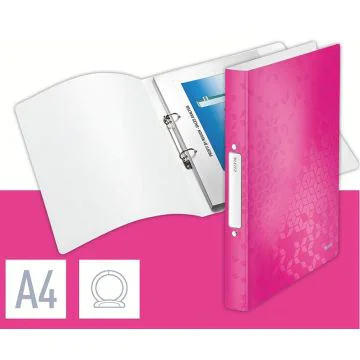 Photo Classeur souple à 2 anneaux - Dos de 32 mm - Rose LEITZ WOW