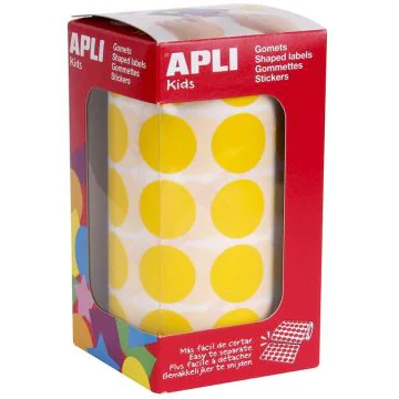 Photo Gommettes adhésives rondes - 20 mm - Jaune AGIPA