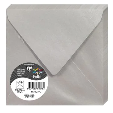 Photo Enveloppe POLLEN Argent Format  140 x 140 mm 50078C