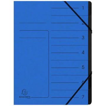 Photo Trieur 7 compartiments à élastiques - Bleu EXACOMPTA Image