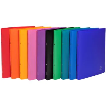 Photo Classeur souple en PP sans étiquette - 2 anneaux de 15 mm - Assortiment EXACOMPTA