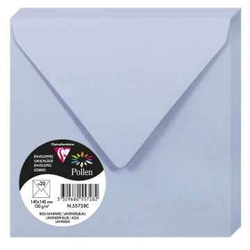 Photo Enveloppes - 140 x 140 mm - Bleu Lavande POLLEN 