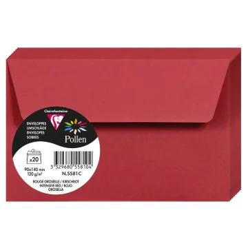 Photo Enveloppe POLLEN Rouge Groseille Format  90 x 140 mm 5581C