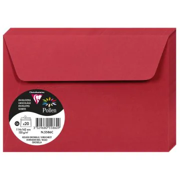 Photo Enveloppe POLLEN Rouge Groseille Format  114 x 162 mm 5586C