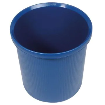 Photo Corbeille à papier lignée - 18 litres - Bleu : HELIT H6105734
