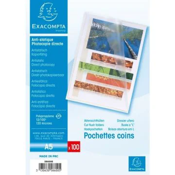 Photo Pochettes à coin A5 - Transparent EXACOMPTA 