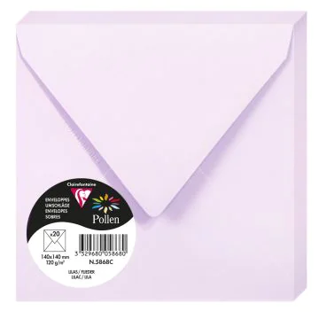 Photo Enveloppe POLLEN Lilas Format  140 x 140 mm 5868C