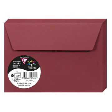Photo Enveloppe POLLEN Bordeaux Format  114 x 162 mm 5886C