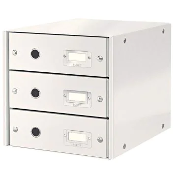 Photo Boite de classement WOW - 3 tiroirs - Blanc LEITZ Click et Store 6048-00-01