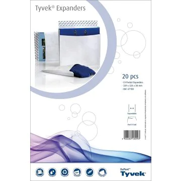 Photo Lot de 20 pochettes à soufflet  229 x 324 mm Tyvek 67180 : Enveloppes