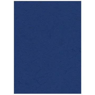 Photo Plat de couverture pour reliure A4 - Carton Grain Cuir - Bleu Foncé mat PAVO (8036042)