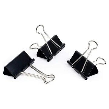 Photo Pince double clip en métal - Largeur 32 mm - Noir - PAVO 8042104