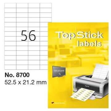 Photo couverture Étiquettes adhésives blanches - 52,5 x 21,2 mm : TOP STICK Lot de 5600