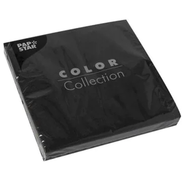 Photo Serviettes de table en papier - 330 x 330 mm - Noir PAP STAR Color