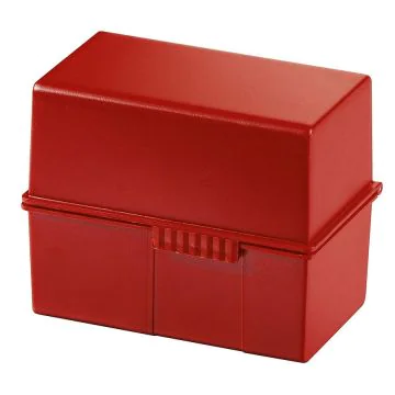 Photo Boite pour fiches en plastique - Format A6 - Rouge : HAN 976-17 