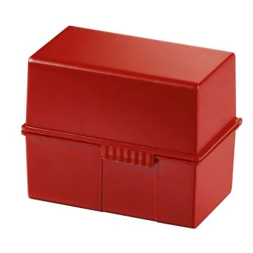 Photo Boite pour fiches en plastique - Format A7 - Rouge : HAN 977-17 