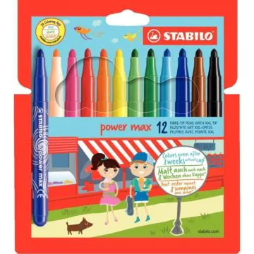 Photo Etui de 12 Feutres Power Max - Assortiment STABILO 