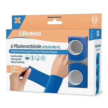 Photo Bandes adhésives élastiques - 50 mm x 5 m - Bleu LIFEMED