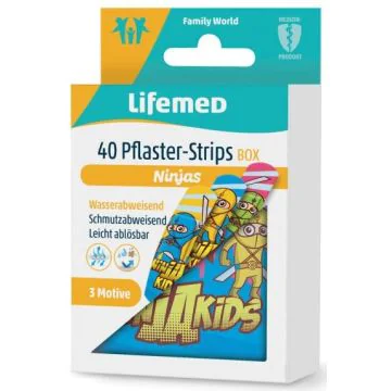 Photo Pansements pour enfants - 60 x 17 mm - Ninjas - Boite LIFEMED