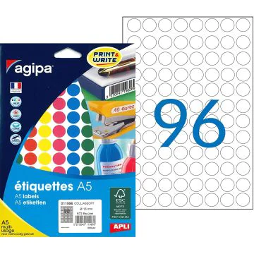 photo AGIPA pastilles adhésives 15 mm - Assortiment 11996