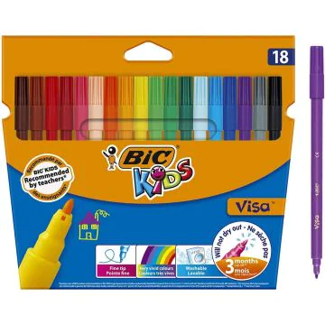 Photo BIC : Lot de 18 feutres à dessin - Visa Kids