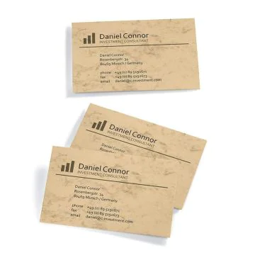 Photo SIGEL : Lot de 100 cartes de visite 3C beige marbré - 225 g