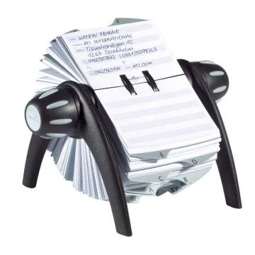 Photo DURABLE : Fichier rotatif  pour cartes de visite - TELINDEX Flip 2416-01