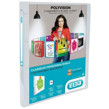 Photo ELBA : Classeur à 4 anneaux pour présentation Polyvision - Dos 20 mm - Incolore 100202277