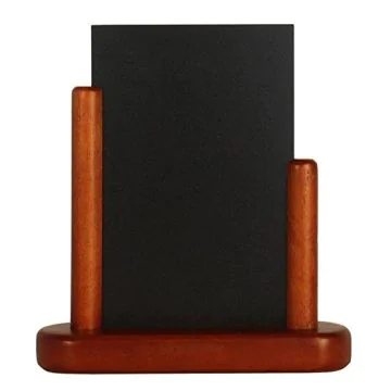 Photo Ardoise de Table - 160 x 170 mm - Support Acajou : SECURIT Elegant Petit (ELE-M-SM)