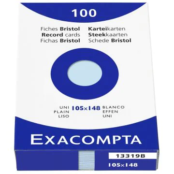 Photo Fiches Bristol unies - 105 x 148 mm - Bleu azur EXACOMPTA Image