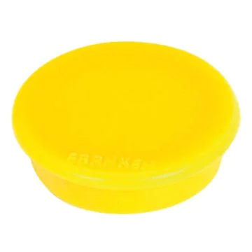 Photo Lot de 10 Aimants ronds - 24 mm - Jaune : FRANKEN