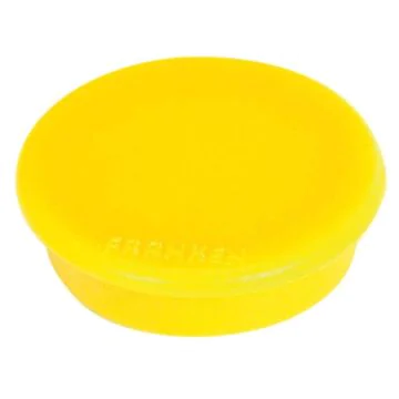 Photo Lot de 10 Aimants ronds - 32 mm - Jaune : FRANKEN