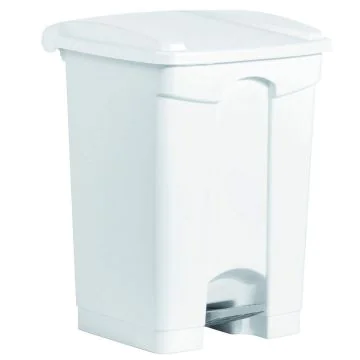Photo Poubelle à pédale avec couvercle - 45 litres - Blanc : HELIT H2402105