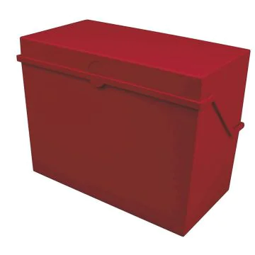 Photo Boîte en plastique pour fiches A5 - 500 fiches - Rouge : HELIT H6214525