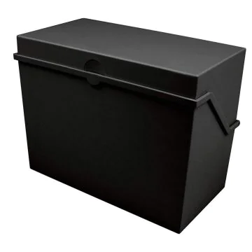 Photo Boîte en plastique pour fiches A5 - 500 fiches - Noir : HELIT H6214595
