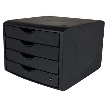 Photo Bloc de rangement - 4 tiroirs - Noir HELIT The Green Chameleon