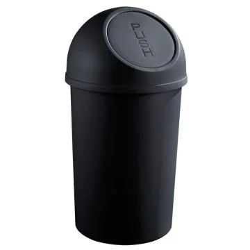 Photo Corbeille à papier avec couvercle 45 litres - Noir : HELIT H2401395