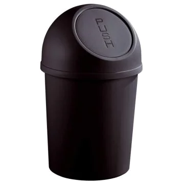 Photo Corbeille à papier avec couvercle 6 litres - Noir : HELIT H2401095