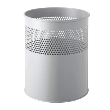 Photo Corbeille à papier en acier 15 litres - Gris aluminium : HELIT H2515787