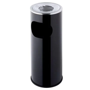 Photo Corbeille à papier avec cendrier - Noir : HELIT H2516095