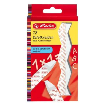 Photo Boite de 12 craies pour tableau - Blanc : HERLITZ 8648107