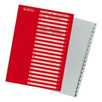 Photo Jeu de 20 Intercalaires alphabétiques en plastique - 225 x 297 mm : HERLITZ 10843522 