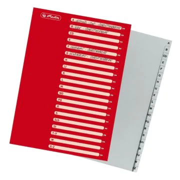 Photo Jeu de 20 Intercalaires alphabétiques en plastique - 240 x 297 mm : HERLITZ 10901718 