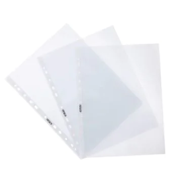 Photo Lot de 100 Pochettes perforées en PP - A4 - Incolore : HERLITZ 10840320