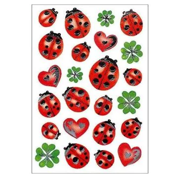 Photo HERMA : Lot de 48 stickers en papier - Coccinelles argentées - 3529