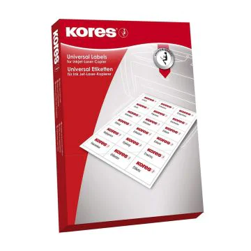 Photo Étiquettes adhésives blanches - 105 x 35 mm : KORES L10535