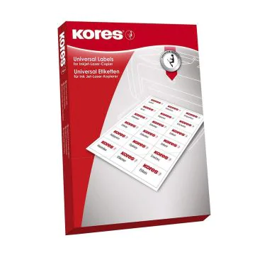 Photo Étiquettes adhésives blanches - 52,5 x 21,2 mm : KORES