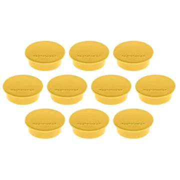 Photo Lot de 10 Aimants ronds - 40 mm - Jaune : MAGNETOPLAN 1662002