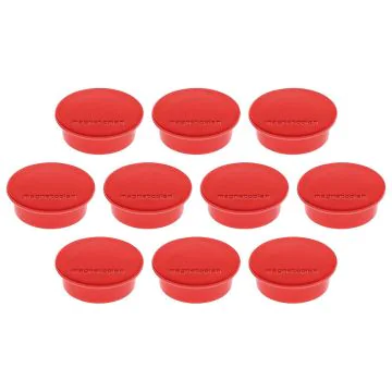 Photo Lot de 10 Aimants ronds - 40 mm - Rouge : MAGNETOPLAN 1662006