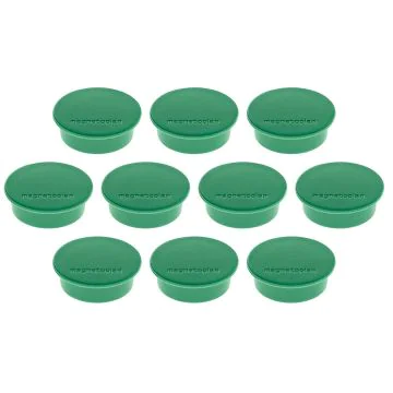 Photo Lot de 10 Aimants ronds - 40 mm - Vert : MAGNETOPLAN 1662005